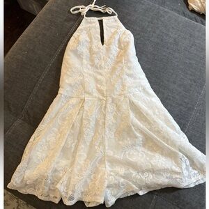 Hollister White Lace Halter Backless Playsuit Y2K 00’s Coquette